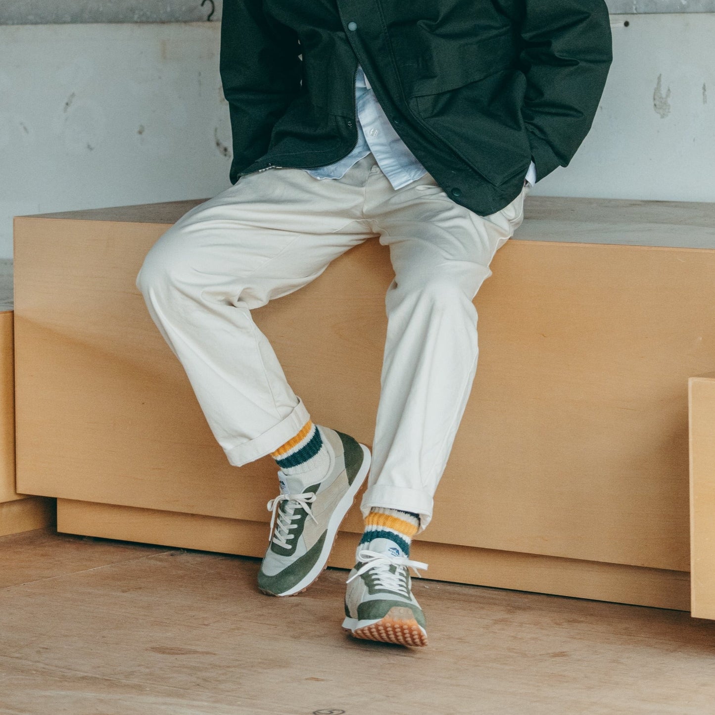 MIDFOOT ADVANCE ミッドフット アドバンス BASIS OLIVE/BEIGE MF-014 スニーカー ユニセックス