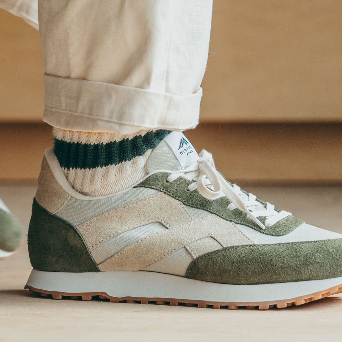MIDFOOT ADVANCE ミッドフット アドバンス BASIS OLIVE/BEIGE MF-014 スニーカー ユニセックス