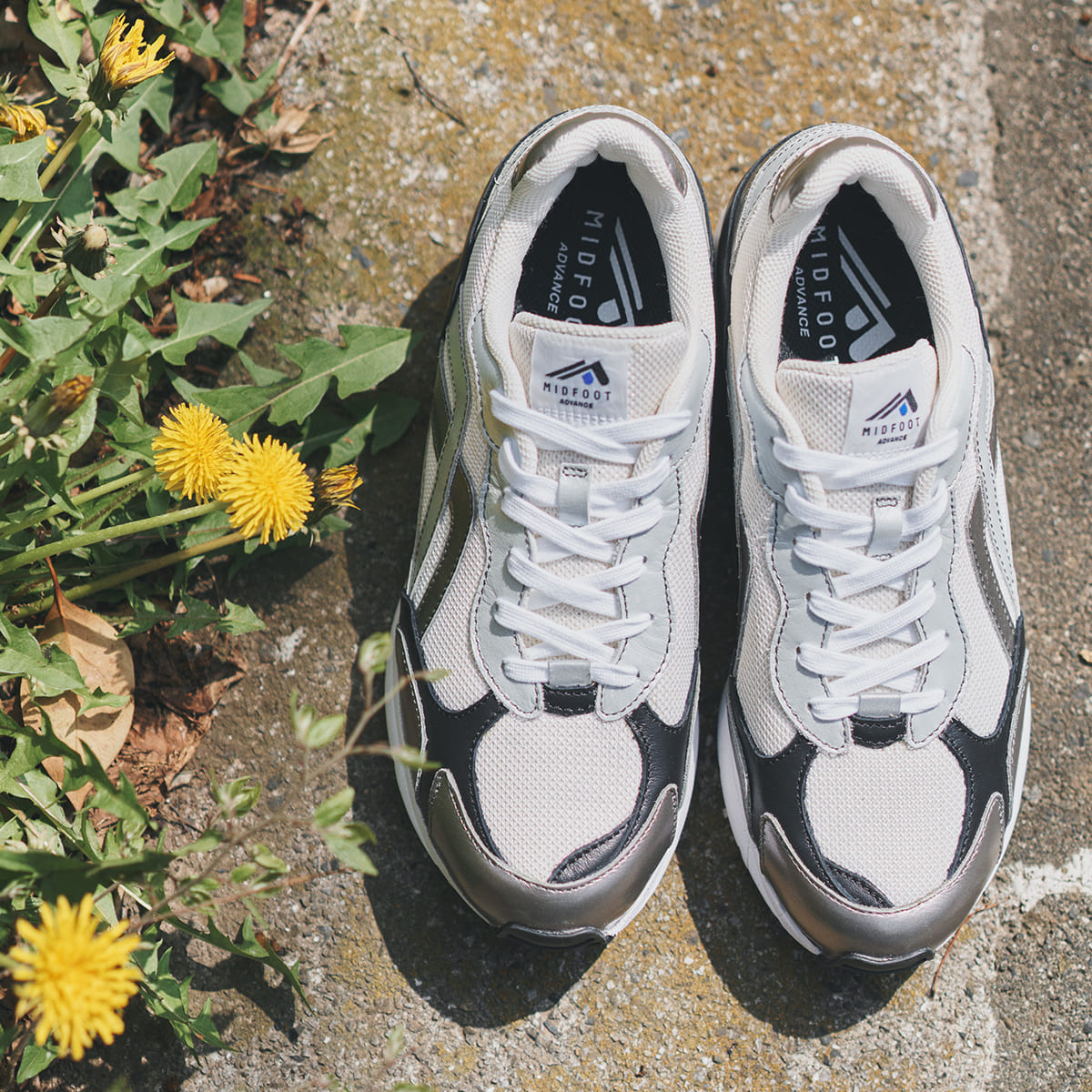 MIDFOOT ADVANCE ミッドフット アドバンス FORWARD WHITE/SILVER MF-017 スニーカー メンズ レディース
